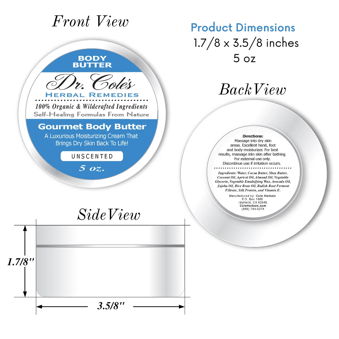 Dr. Cole's Gourmet Body Butter - Unscented SixPak