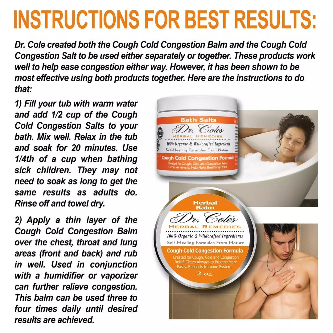 Dr. Cole’s Organic Cough Cold Congestion Relief Balm SixPak