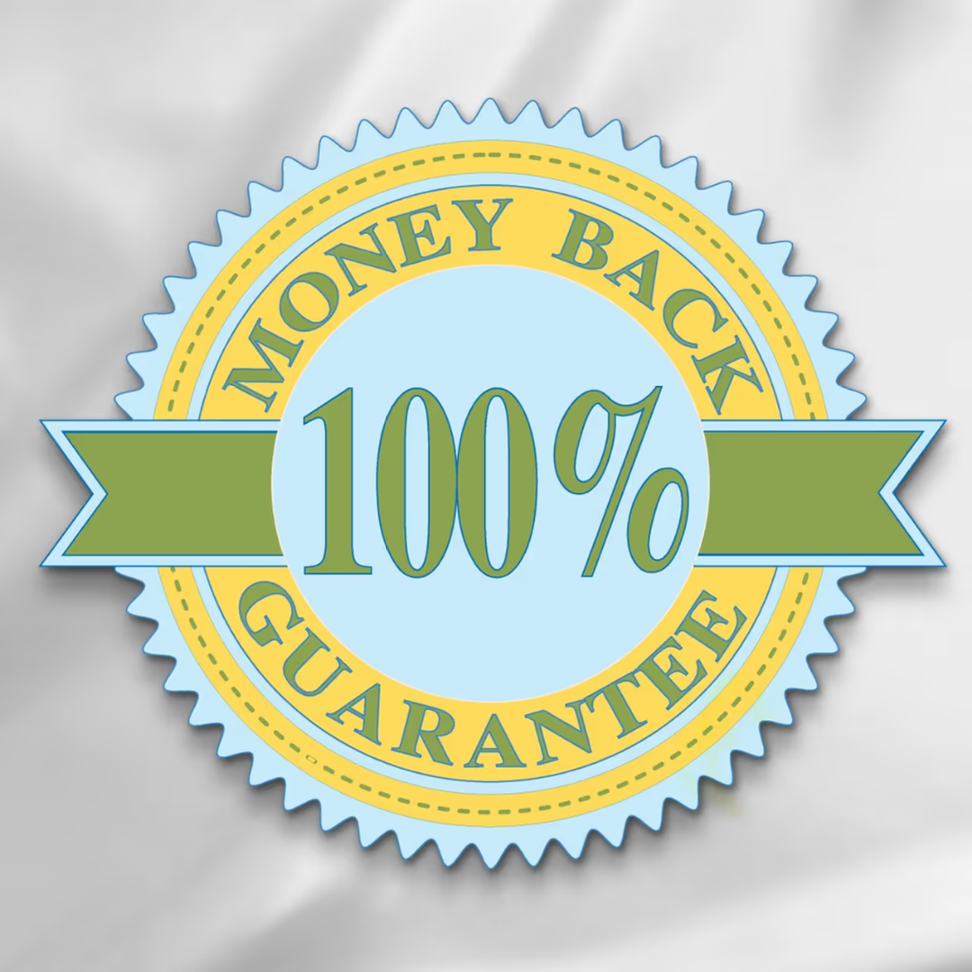 100% money back guarantee logo