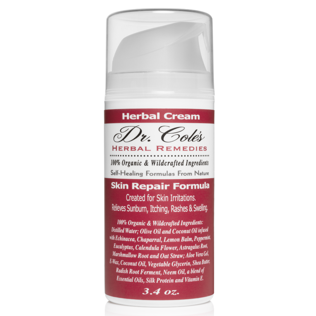 Dr. Cole's Herbal Remedies Skin Repair Formula Cream bottle on a white background