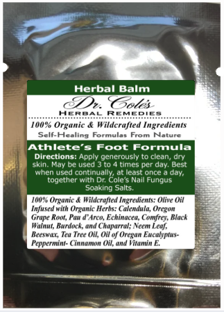 Athlete's Herbal balm packaging with label on a reflective surface