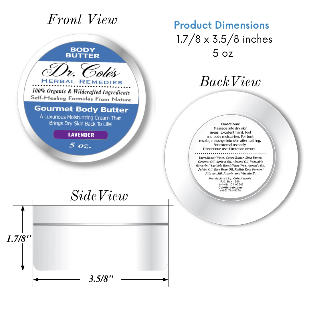 Dr. Cole's Gourmet Body Butter - LAVENDER SixPak