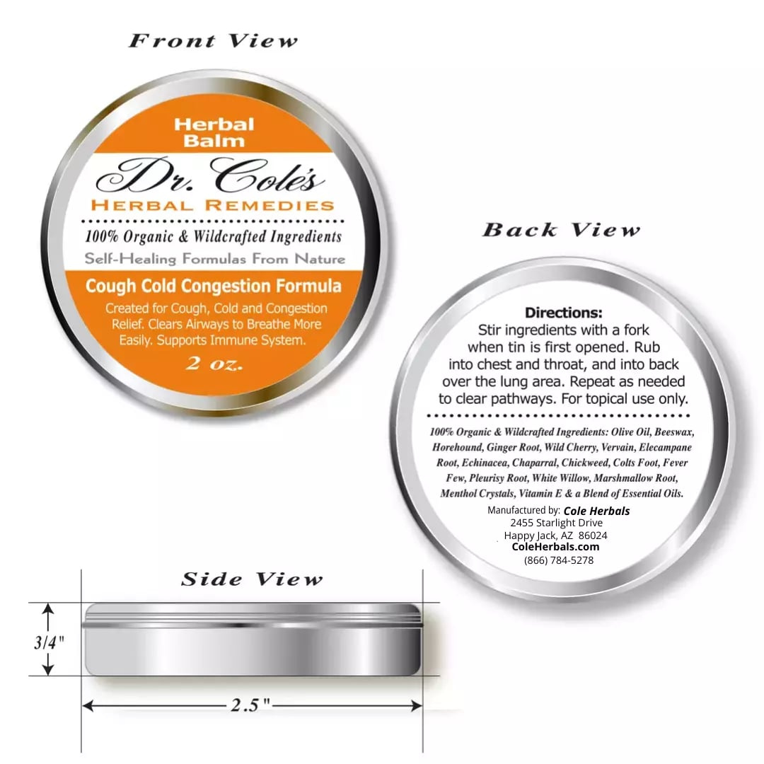 Dr. Cole’s Organic Cough Cold Congestion Relief Balm SixPak