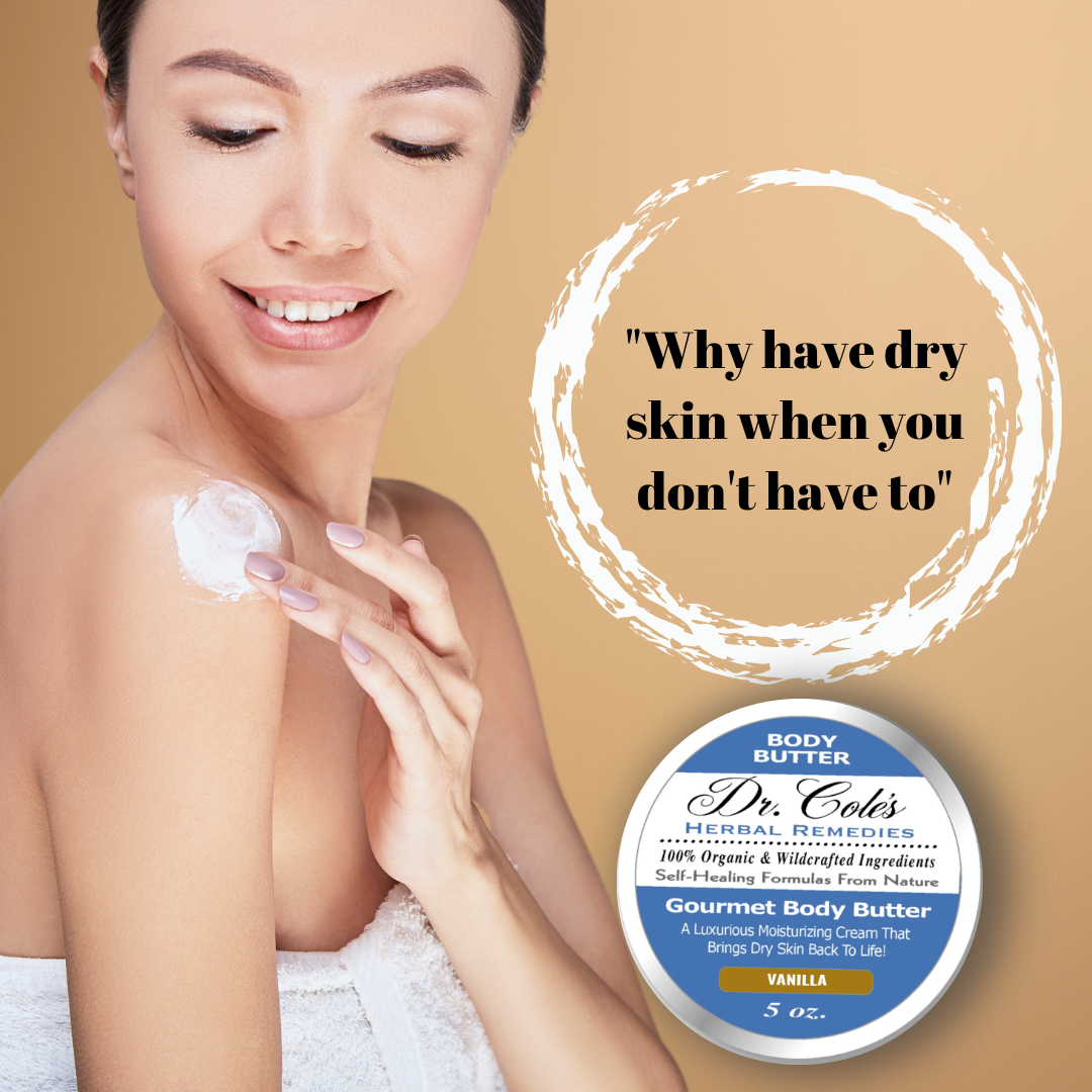 Dr. Cole's Gourmet Body Butter - 5 oz - Organic & Wildcrafted Ingredients - Luxurious Moisturizing Cream for Dry Skin Repair SixPak