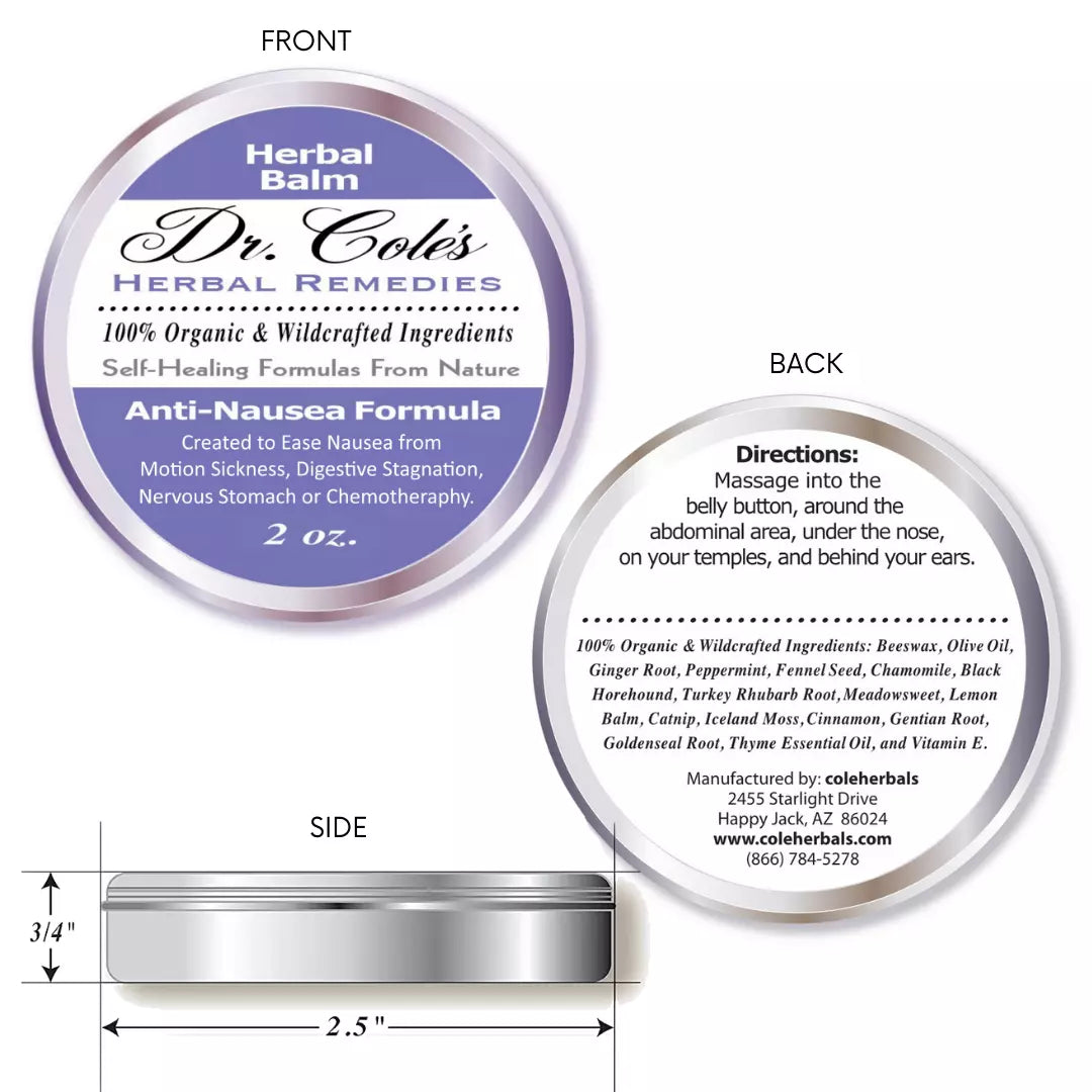 Dr. Cole's Organic Anti-Nausea Herbal Balm SixPak
