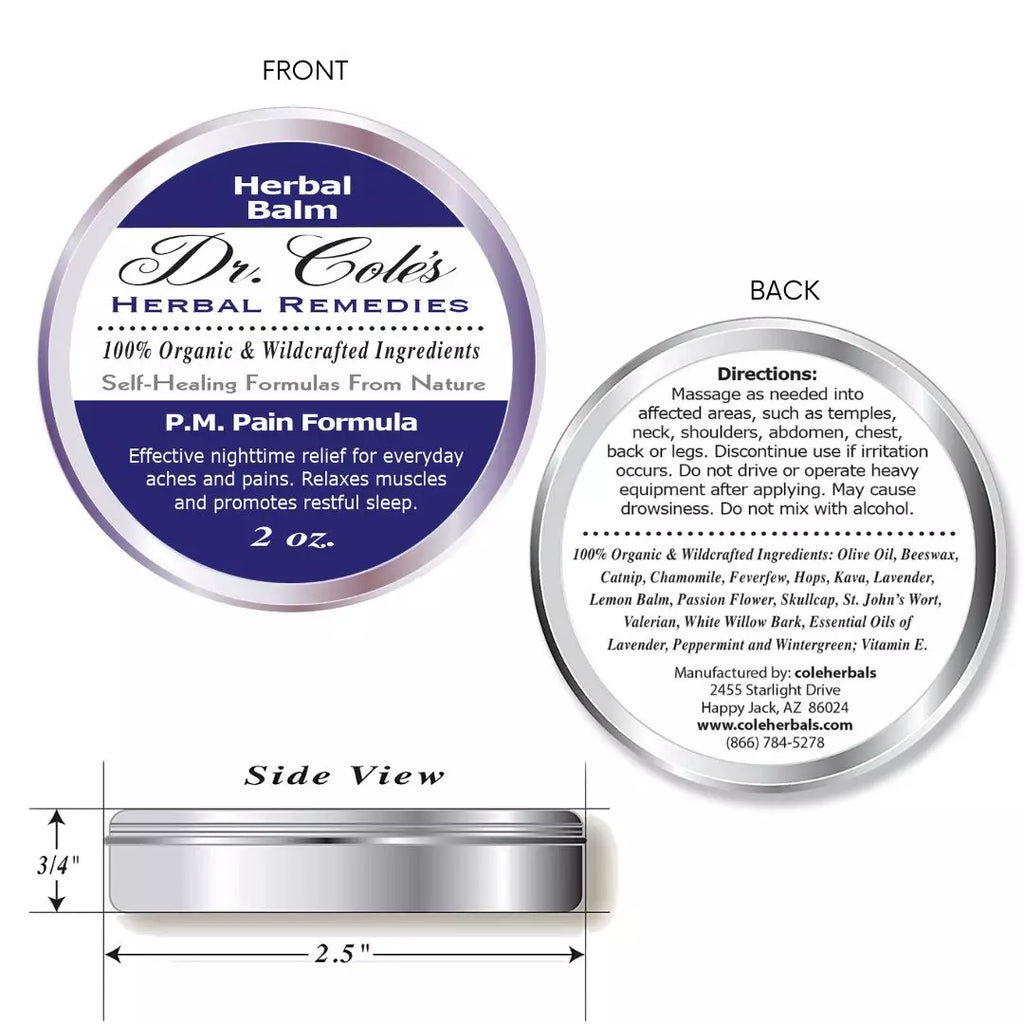 Dr. Cole’s P.M. Pain Herbal Balm